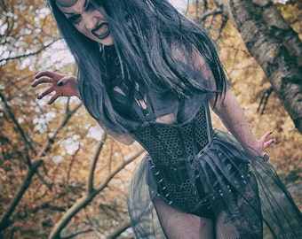 Hive Queen Anthracite Underbust Steel Boned Corset