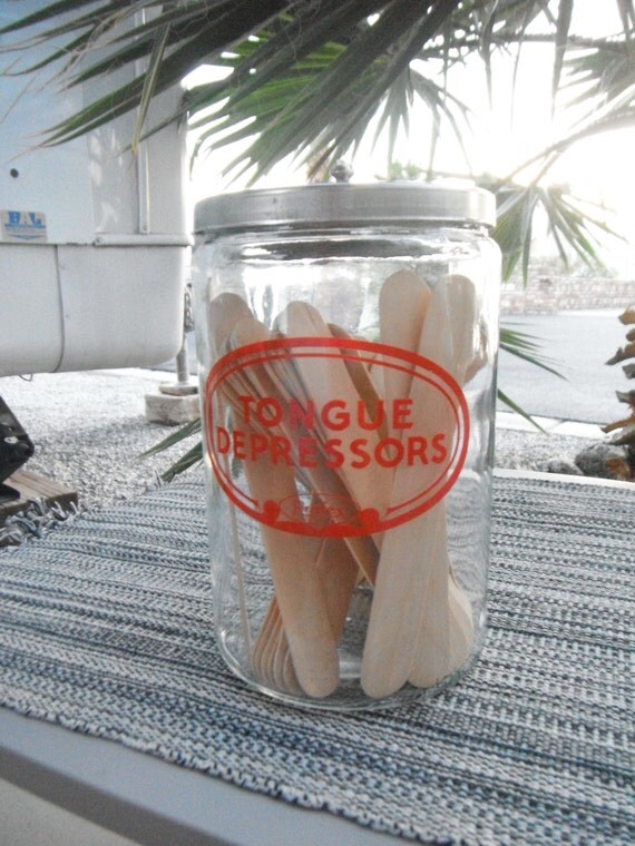 Vintage Tongue Depressor Apothecary Jar