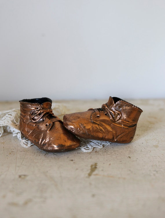 copper baby shoes by sadieolive on Etsy