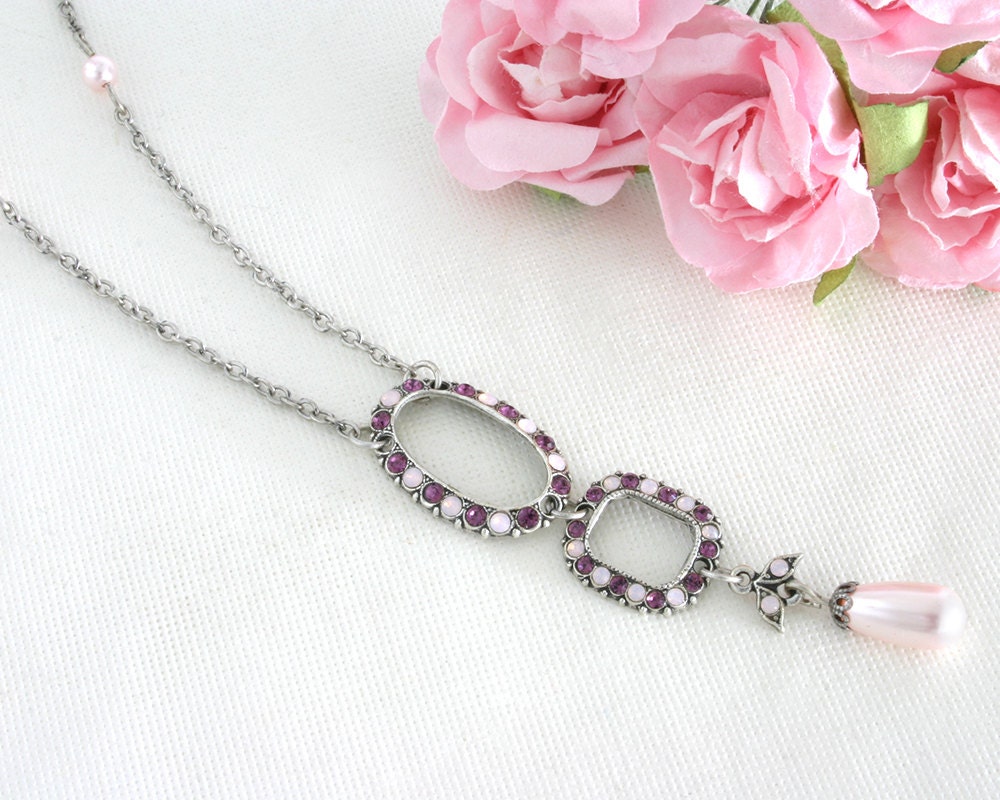 Long purple necklace Long necklace Purple by AlinYerushalmi