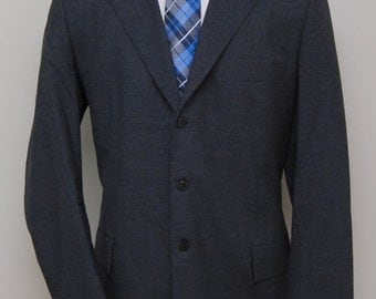 Vintage men's grey wool blazer/ men's grey wool blazer/ Detroit