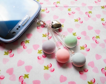 Macaroon Phone Charm, Macaroon Dust Plug, Macaron Phone Charm, Macaron Dust Plug, Phone Charm, Dust Plug, Pastel, Macaroons, Lolita, Charm