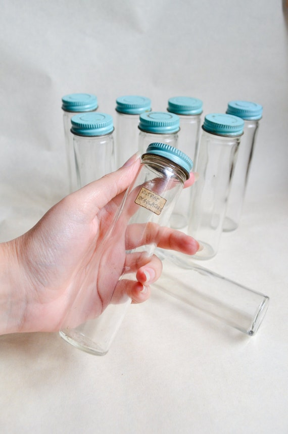 1950s Glass screw top Alka Seltzer storage tube container