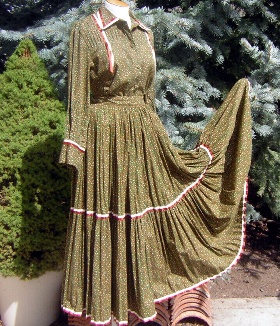 Vintage Old West Prairie Dress Set 2 Piece Full by FashionPuss