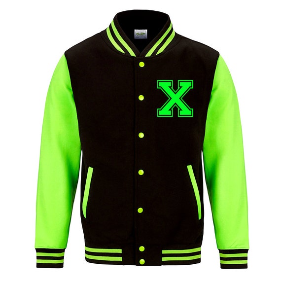 Neon Green X Varsity Jacket FREE Shipping Straight by LeoInvicta