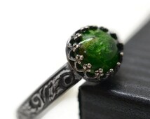 Gem Treasures 3.51ctw Chrome Diopside Floral Cluster Bypass Ring