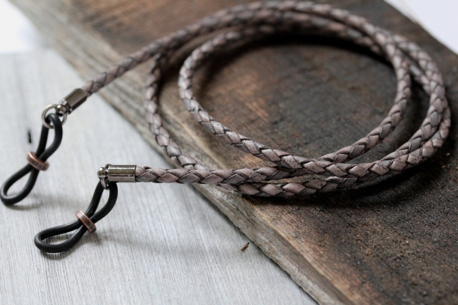 Mens Leather Eyeglass Chain Lanyard Leather Lanyard