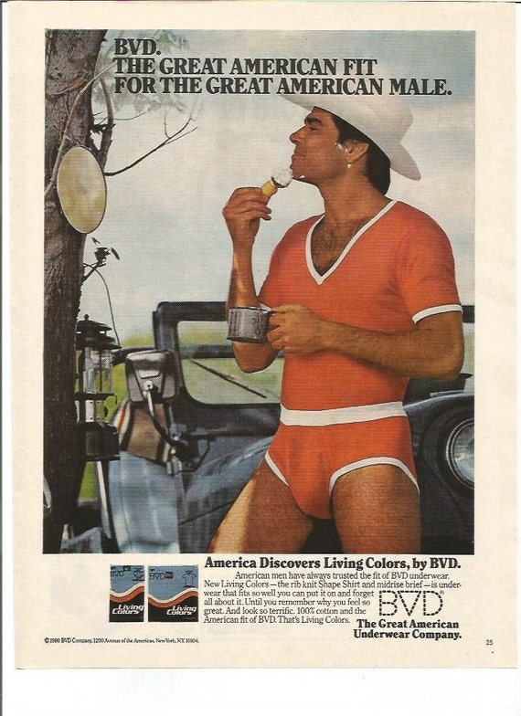 1980 BVD Advertisement Great American Underwear Company Orange