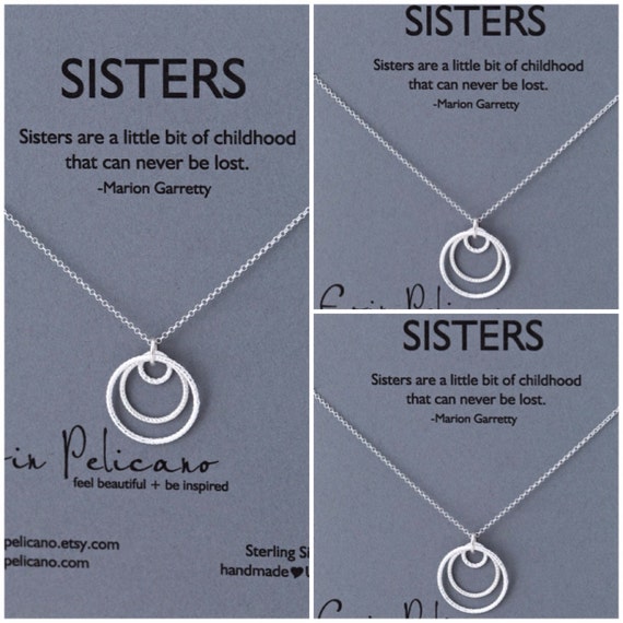 Sisters Necklace Three Sisters Jewelry Bridesmaid Ts