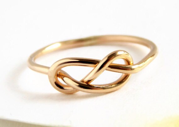 Solid Gold Infinity Knot Ring: 14K Gold ring, Yellow or White Gold ...