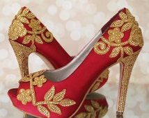 claret bridal shoes