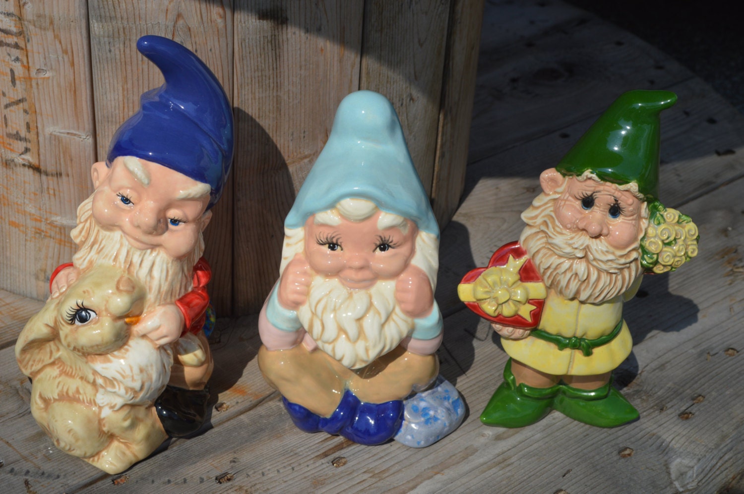 Hand Painted Gnome / Ceramic Gnome / Ceramic by GardensideCeramics