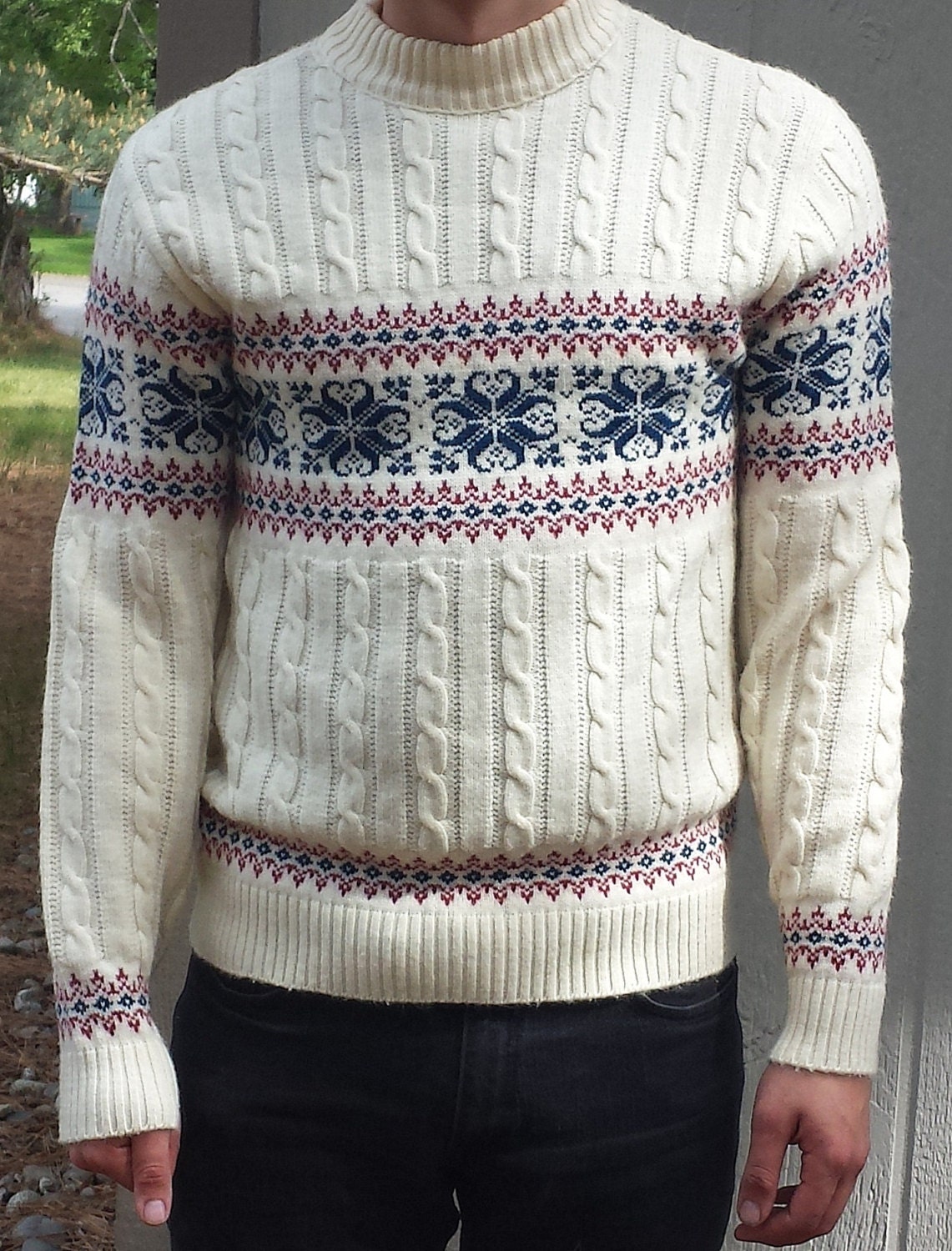 Vintage Jantzen Nordic Ski Sweater 1960's Ski Sweater Mod