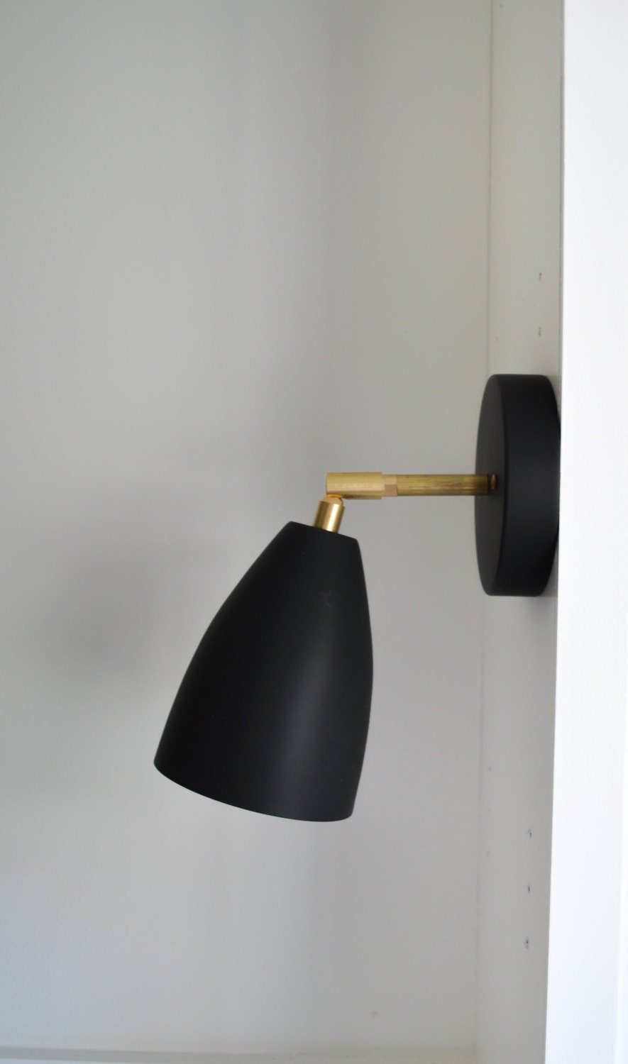 Matte black Modern Brass Light shade tilting by TripleSevenHome