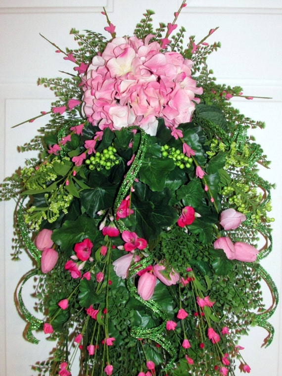 Spring Summer swag Pink Dreams teardrop by Southernbornnblessed