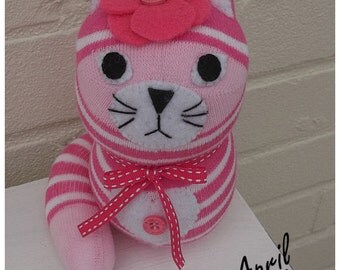 Items similar to Personalised Sock cat with your own message added to a ...