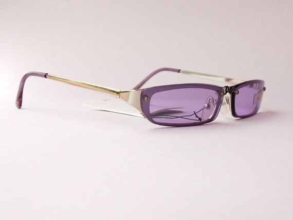 Authentic Vintage 2000s Purple Lens Sunglasses By Madameglam 