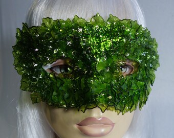 Poison Ivy Lucite Leaves Masquerade Mask