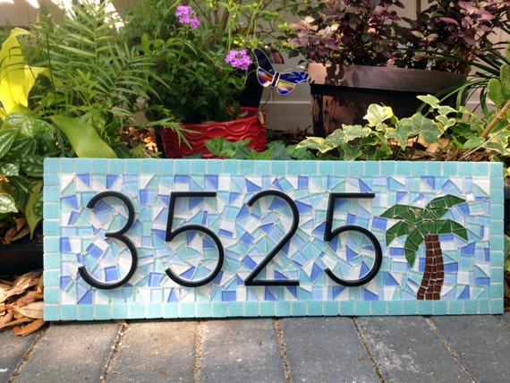 Housewarming Gift - Address Sign with Palm Tree