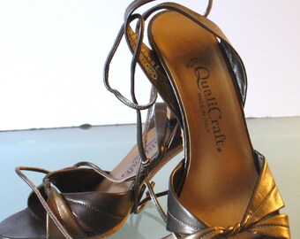 Vintage Made in Italy QualiCraft Ankle Strap Shoes Size 5 US