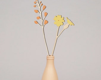 Wooden Flowers Plywood Flowers Individual Stems