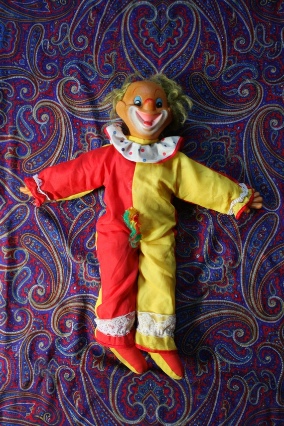 Scary Ass Clown Doll. Vintage Retro 70s Laughing by ElevatedWeirdo