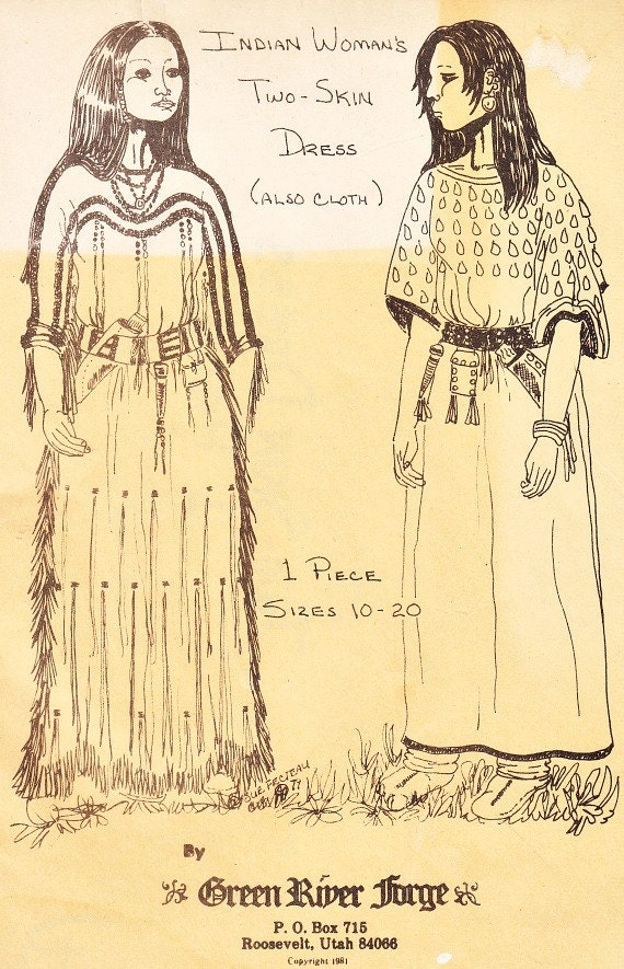 1980 s Native  American  Traditional Dress  Costume Pattern 