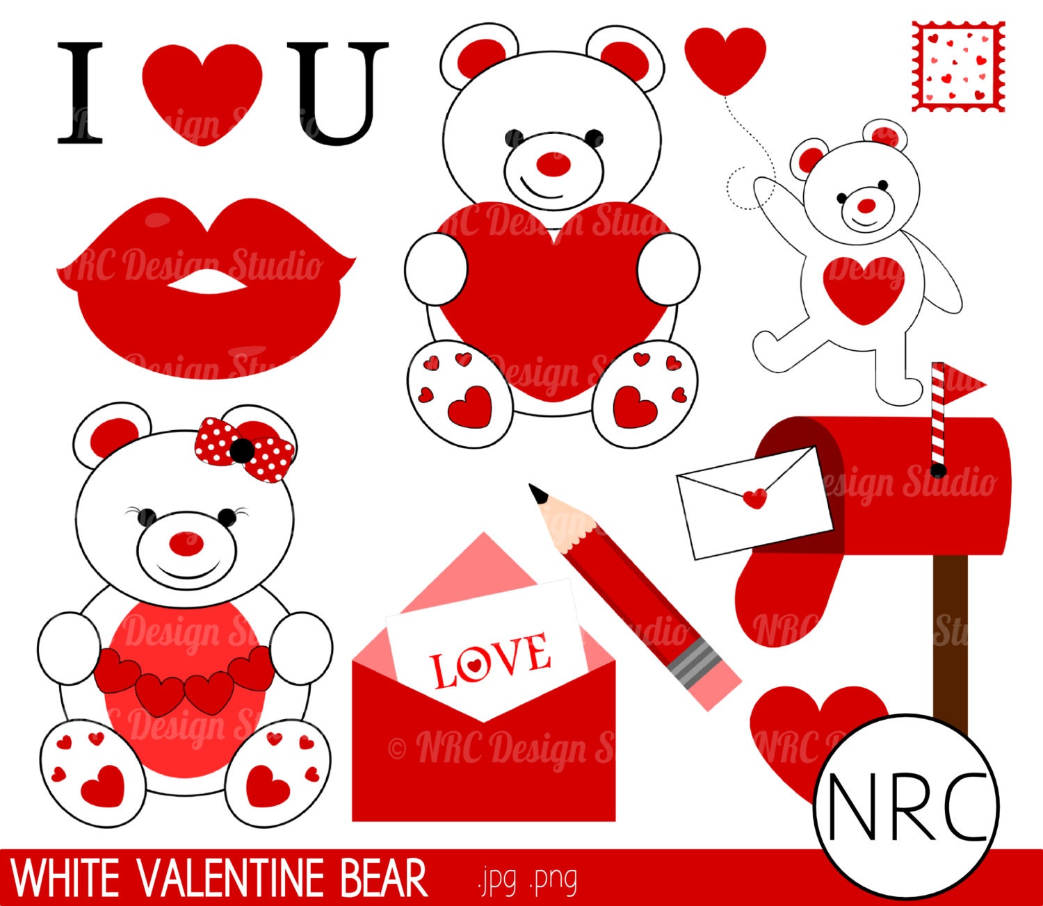 Valentine Clip Art Bear Clip Art Love Letter by ...