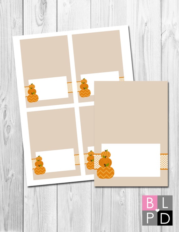 INSTANT DOWNLOAD - Tent Cards - Little Pumpkin Theme - Tan and Orange - DIY - Printable Il_570xn