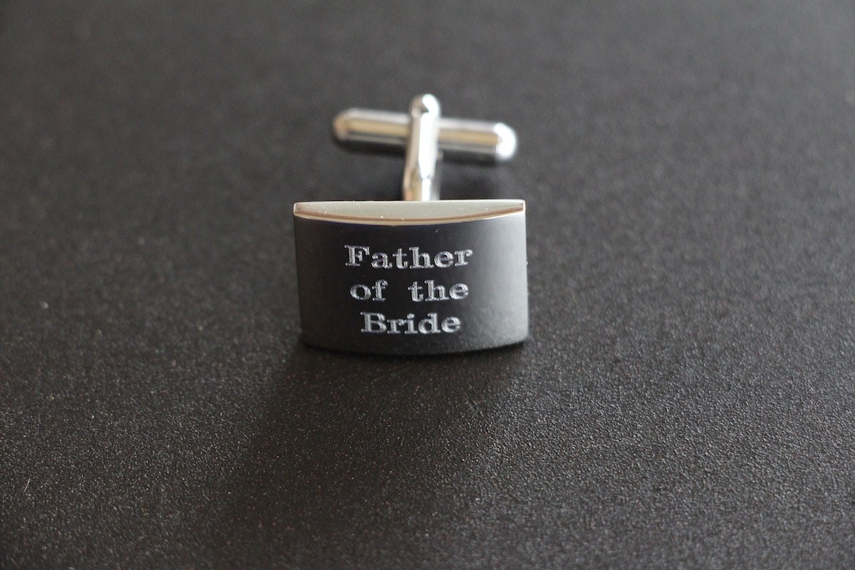 Father of the Bride Cufflinks Custom Engraved Wedding