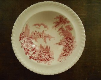 Vintage English bowl White pink bowl set Castle on the Lake Johnson Bros England bowls Small bowl set