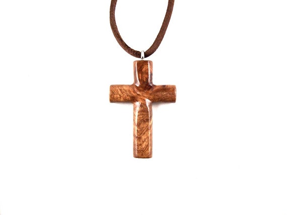 Wood Cross Necklace Wooden Cross Pendant Cross by GatewayAlpha