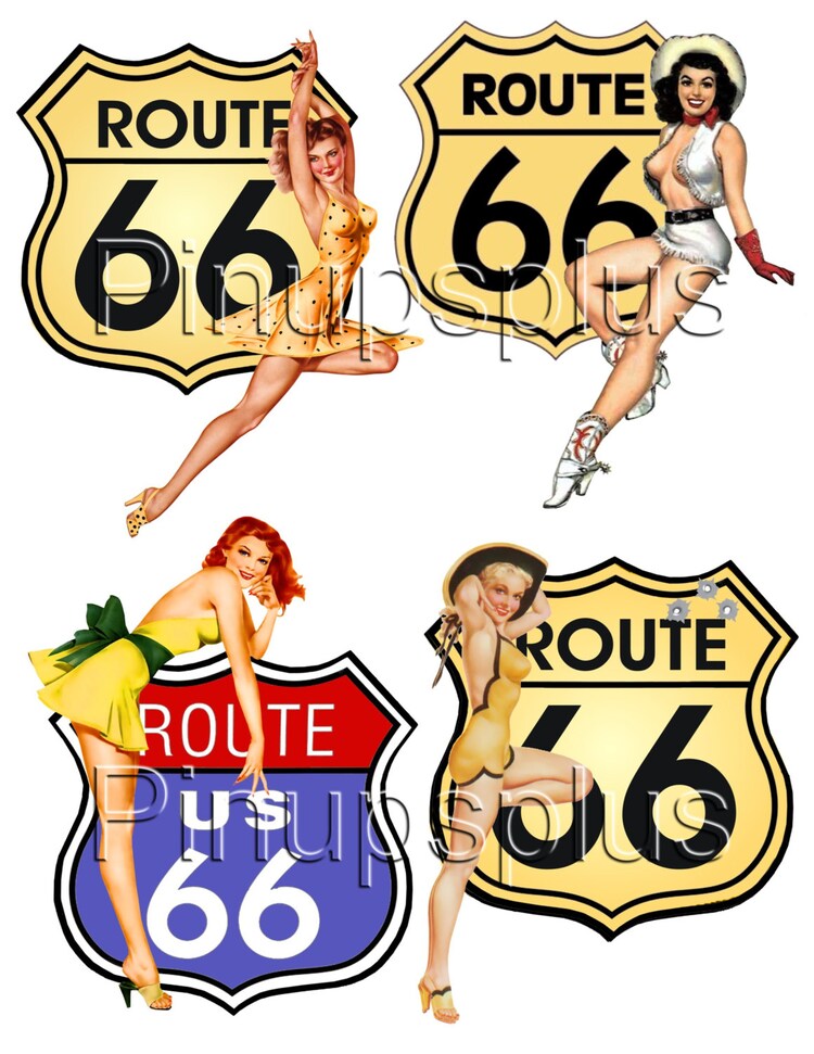 Sexy Pinup Girl Guitar Waterslide Route 66 Decals By Pinupsplus 5184