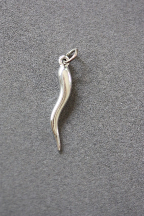 Italian Sterling Silver Horn of Good Luck Charm