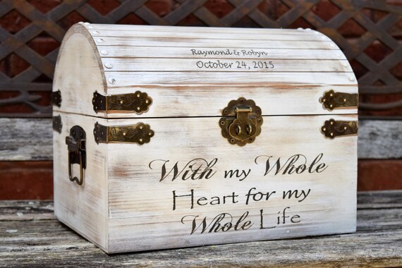 White Distressed Large Rustic Wooden Card Box - Rustic Wedding Decor - Wedding Card Box - Rustic Wedding Card Box - Card Box - Card Holder by CountryBarnBabe