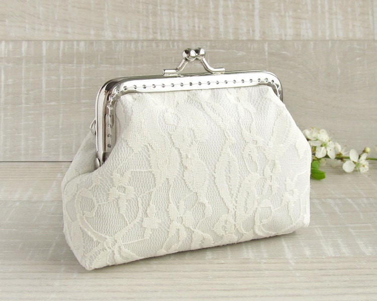 white wedding clutch purse