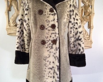 1970s Faux Leopard Fur Coat by Collins & Aikman -- Soft and Luxurious