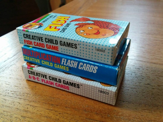 vintage creative child games division flash cards