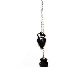amethyst and obsidian necklace