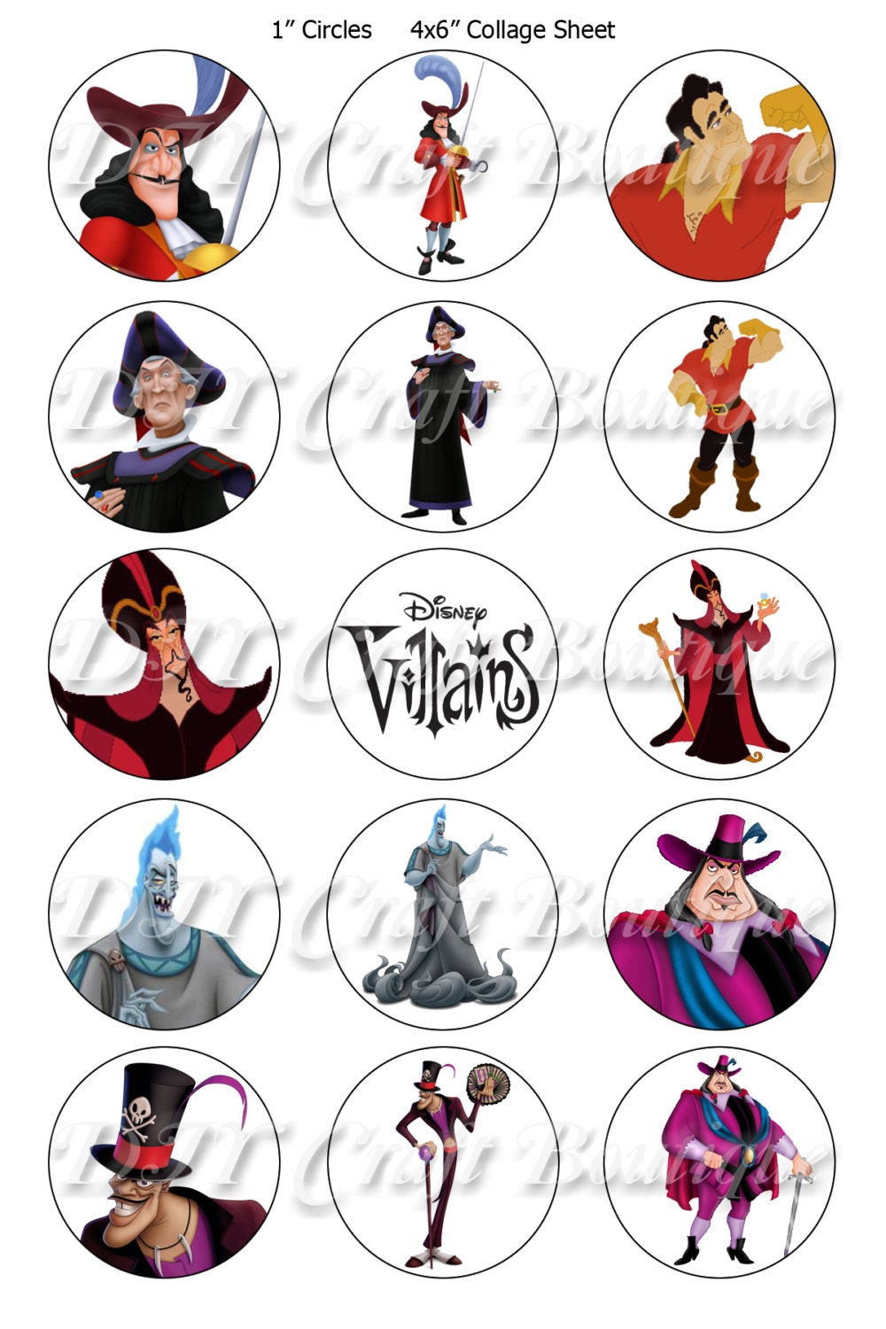 INSTANT DOWNLOAD Disney Male Villains Inspired Digital