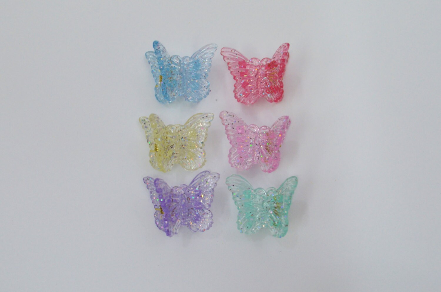 Butterfly Clips 90s Pastel Glitter Kawaii Soft Grunge Mini Hair