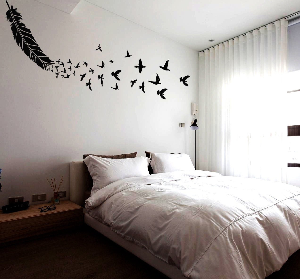 Feather wall stencil large Reusable feather stencil with