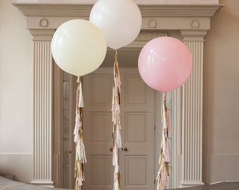 36" Giant Round Balloon with tassel garland tail / Wedding Decoration