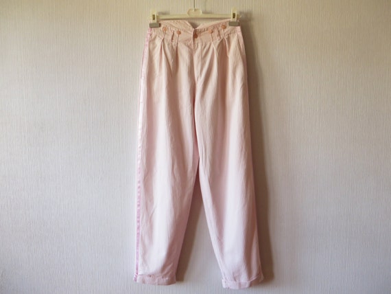 light pink high waisted pants