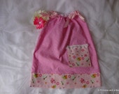 Darling Pink with Pocket and Lace Pillowcase Dress--6 months