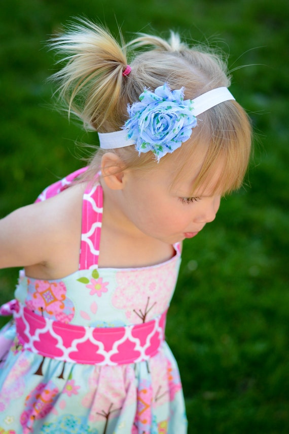 770 New baby headband plain 50 Baby Headband Light Blue Floral Simple Plain Shabby   Gift or Photo   