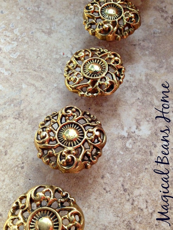 Gold Drawer Knobs Square Knobs Decorative by MagicalBeansHome