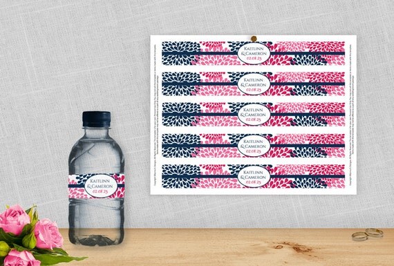 DiY Water Bottle Label Template For Avery 22845 By KarmaKWeddings