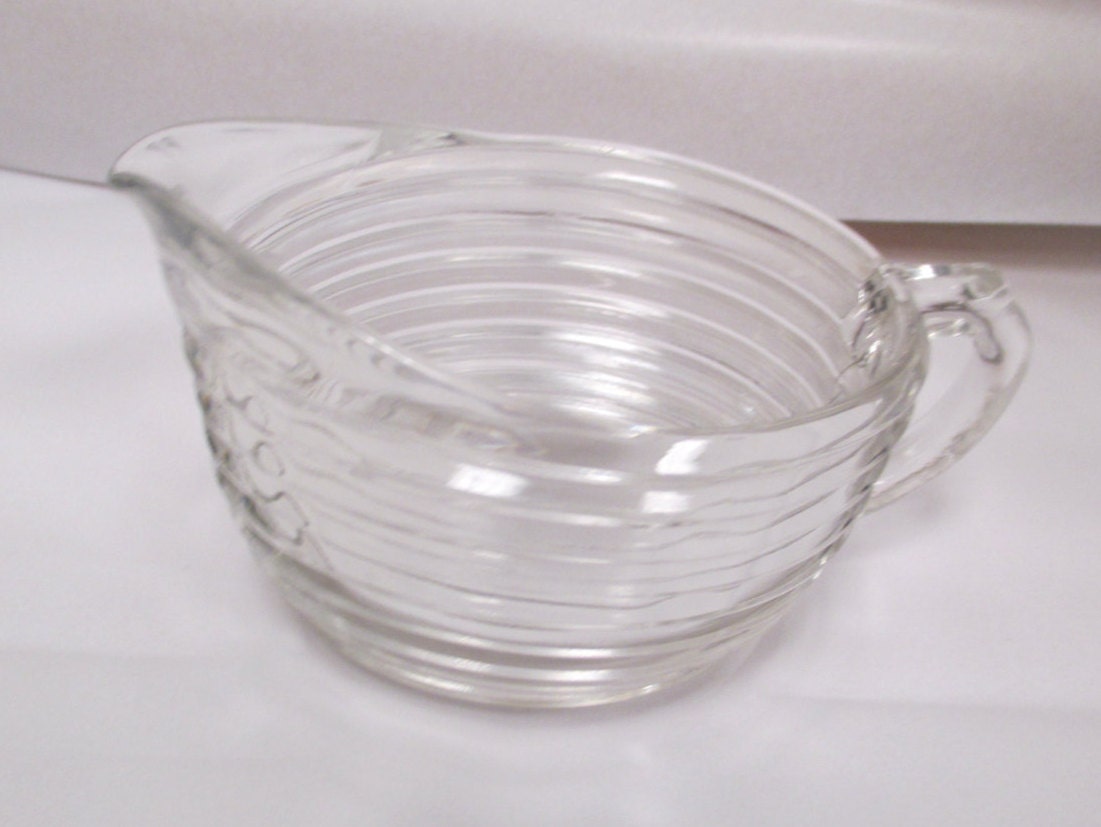 Manhattan Glass Clear Depression Glass Creamer Serving Dish