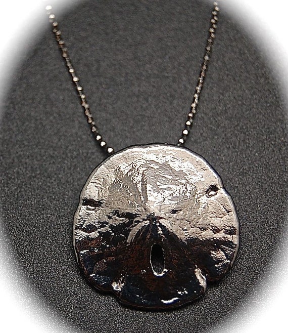  Platinum Dipped Sand Dollar Pendant Necklace